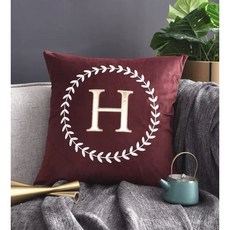 天鵝絨燙金刺繡抱枕套