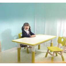 책상 등받이의자 테이블 어린이집 스툴 그룹책상 원목, 2. 블루 테이블 1+ 의자 2개