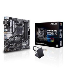 ASUS 아서스 Prime B550-PLUS AC-HES AMD AM4 (3세대 Ryzen) ATX 마더보드 (듀얼 M.2 PCIe4.0 WIFI5 1Gb 이더넷 SAT, mATX_167584, B550M-A AC|M.2x2|D4|WiFi
