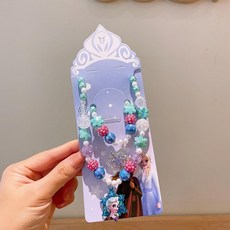 Frozen 冰雪公主兒童首飾套裝 雪花愛心吊墜手鍊耳夾戒指