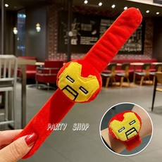 【在台現貨】英雄系列啪啪圈兒童手圈，萬聖節英雄手圈，蜘蛛人鋼鐵人絨毛手圈，可愛造型手環