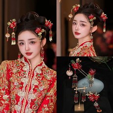 爆款新品 秀禾頭飾2025新中式新娘頭飾秀禾服結婚龍鳳褂婚嫁鳳冠頭飾品, 月色【性價比】