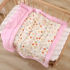 DFMEI 嬰兒被子棉被豆豆被兒童冬被秋冬季幼兒園棉被春秋被芯, 粉色花花【豆豆被】