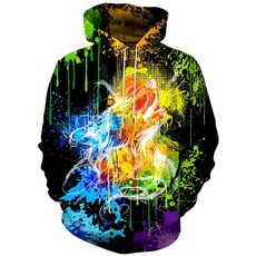 YAJOOEY 3D 프린트 후드 그래픽 풀오버 후드 스웨트셔츠 패턴 57, YAJOOEY 3D 프린트 후드 그래픽 풀오버 후드 스