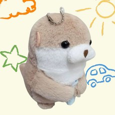 귀엽수달 인형키링, 연갈색, 1개