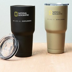아틱앤베이스 내셔널지오그래픽 메가 이중스텐 텀블러, 블랙, 600ml, 1개