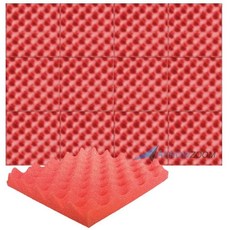 Arrowzoom 13색 25 x 25 x 3 cm 또는 50 x 50 x 3 cm 달걀 상자 어쿠스틱 폼 흡음 홈 스튜디오 벽면 타일 KK1052, 빨간, 48조각