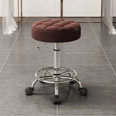 미용 보조의자 시술 스툴 헤어샵네일샵 카운터 진료실, 1개, 16 브라운과 블랙 무소음 휠