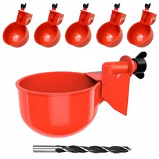 대형 자동 치킨 급수기 컵 가금류용 pcs 튀르키예 6대 급수 시스템 오리 병아리 거위 토끼 및 새에게 적합한 키트., Red Light, 1개