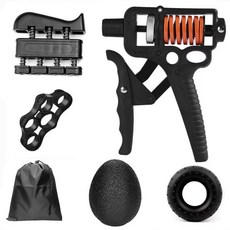 강도조절 악력기 전완근운동기구 손완력기 압력기 약력기, 1개, 블랙 조절 5개 세트
