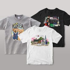 커플티셔츠 한국 기념 티셔츠 Ver. 4 코리아 시리즈 3종 - 블랙