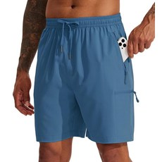 Willit 남성용 하이킹 카고 반바지 빠른 건조 골프 운동용 17.8cm(7인치) 경량 여름 포켓 포함 오션 블루. S115826