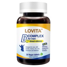 Lovita愛維他 男性長效緩釋型B群素食 (B群 鋅 硒 牛磺酸 茄紅素 人參), 30顆, 1.2g, 1罐