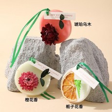 衣櫃蠟片掛件 天然乾花家用香掛, 1個, 簡裝款 橙花+梔子花+烏木各1盒,無弔墜流蘇禮盒裝