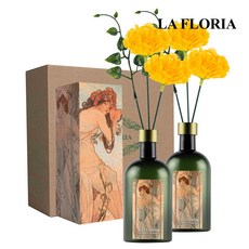 라플로리아 꽃 디퓨저, 2개, 500ml, S1.블랙체리 향/B1. 카네이션L12/옐로우