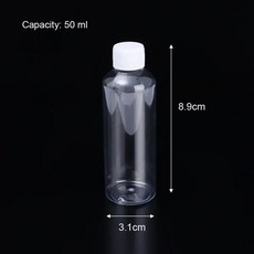 1/10Pcs 리필 용 병 10ml 20ml 30ml 50ml 80ml 100ml 플라스틱 PET 명확한 빈 인감 스크류 캡이있는 샘플 용기, 50ml-1PCS, 1개