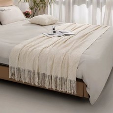 북유럽 니트 블랭킷 무릎 귀여운 사무실 담요 차량용 캠핑 쇼파 차박 이불, 1개, E. 미색