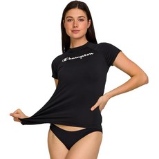 챔피온 여성용 반소매 UPF 50+ 래쉬가드 블랙 134166