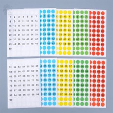 만무리 숫자 스티커 원형 컬러 번호형 스티커용품 번호스티커, 51~100 화이트