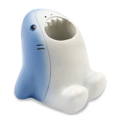 쿠쿠스토어 귀여운 만화 캐릭터 칫솔 홀더 어린이 재미있는 레진 펜 연필 미니 동물 단일 스탠드, 01 파란색