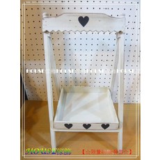 zakka鄉村風格 復古洗白愛心木製花台/花架/置物架(5903)