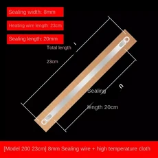 10PCS 200/300/400mm 씰링 기계 가열 스트립 유용한 임펄스 실러 요소, 01 200mm, 06 8mm, 01 CHINA
