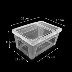 【野境】Q系列長方形爬蟲飼養盒，高透專業飼養箱，適用於守宮、角蛙、蜘蛛、蠍子、甲蟲、烏龜, 1個, Q3 中號(透明白)