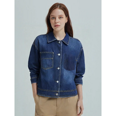 올리비아하슬러 인디고블루 프린지 싱글 데님 숏자켓 OHCSJK204