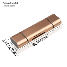 SD 카드 리더 3 in 1 USB 3.0/마이크로 C 스마트 메모리 OTG 플래시 드라이브 어댑터 삼성 맥북용, 01 Gold