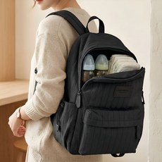 아티즌 아기엄마백팩 대용량 초경량 방수 가방, 블랙