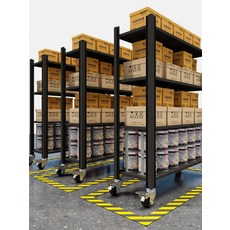 이동식 중량 창고 다층 철제 조절형 바퀴형 블랙 바퀴 없음 150x60x200, 블루 회전 바퀴 포함