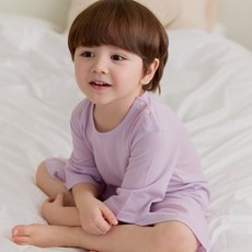 아이숲 아동용 솔리드 모달메쉬 칠부실내복 상하의 세트