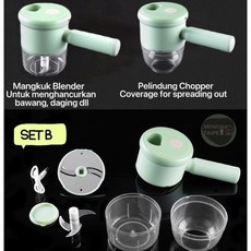 多功能迷你切菜機 絞肉碎菜料理神器 輕鬆切洋蔥蒜末辣椒, SET B No Brush加厚款無刷子, 1個