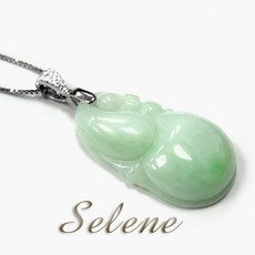 【Selene】芙蓉種帶翠翡翠葫蘆墜(A貨翡翠) 寓意福祿雙全 展現東方女性的優雅氣質, 1個