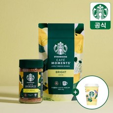 스타벅스 카페모먼트 프리미엄 인스턴트 커피 브라이트 외 2종(병or파우치 택1)+스타벅스 리유저블 컵, 스타벅스 리유저블 노트 컵, 카페모먼트 브라이트 (병), 1