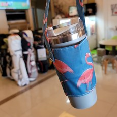 패브릭 드링크백 텀블러파우치 블루밍고, 1개