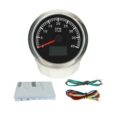 RHAXEL 85mm 방수 엔진 타코미터 8000 RPM 게이지 세트 오일 압력 시간계 9-32V 7 백라이트, 02 4KBS