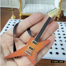 迷你電吉他擺件, 棕色, 1個
