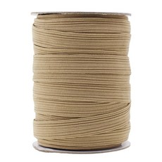 만다라 공예품 재봉용 흰색 탄성 밴드 10mm 50야드 롤 - 3/8 플랫 엘라스틱 코드 제작용 8인치 땋은 신축 스트랩 3개, Dark Khaki, 1/8 Inch 3mm 50 Yards, 1개