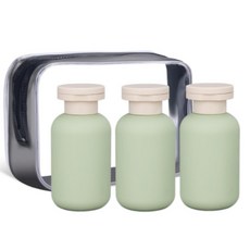 다루크 여행용 소분 공병 기내반입 100ml 3종 + 파우치, 1개, 그린