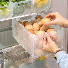 冰箱收納盒【店鋪熱銷】日式冰箱收納盒整理盒保鮮盒食品級專用雞蛋蔬菜冷凍神器儲物盒子, 透明款大號,無規格, 1個