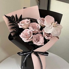 生日禮物 花束永生花 情人節 畢業花束 乾燥花束 仿真花束 浪漫復古曼塔玫瑰仿真花束成品七夕禮物送女友生日禮物送閨蜜朋友, 不羡仙-6支+蝴蝶兰-成品