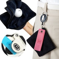 겹겹이 릴골프수건 골프장갑 홀더 벨크로 찍찍이세트 2in1, 겹겹 분홍, 1개