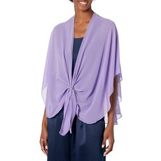 EXcaped 여성용 숄 랩 이브닝 드레스 쉬어 시폰 케이프 로즈 골드 링 세트 스카프 링이 있는 가든 랩 단일 사이즈 141303, 로즈 골드 스카프 링이 있는 라일락 랩