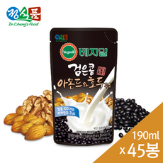 베지밀 검은콩 아몬드 호두 두유 파우치, 190ml, 45개