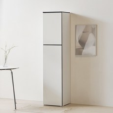 퍼니하우스 오브제 400 냉장고 틈새 주방 키큰 수납 밥솥 선반, 화이트블랙, 화이트블랙