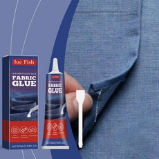 JUE-FISH多功能織物膠 修補衣服圖案破洞皮革鞋墊 透明防水可洗, 1個