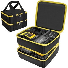 마키타듀얼트 맥스 리튬 이온 배터리용 케이스 교체용 배터리 및 충전기용 이중층 보관 도구 가방박스 전용노란색과 호환되는, Yellow