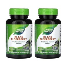 Nature's Way 2통 네이쳐스웨이 삼부커스 블랙 엘더베리 1150mg 100캡슐, 100정, 2개