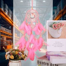 LED 드림캐쳐 만들기 만들기키트 벽걸이장식 가랜드 좋은꿈 DIY키트 친구선물, 핑크